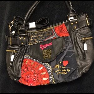 NWT Desigual Printed Handbag w/Shoulder Strap
